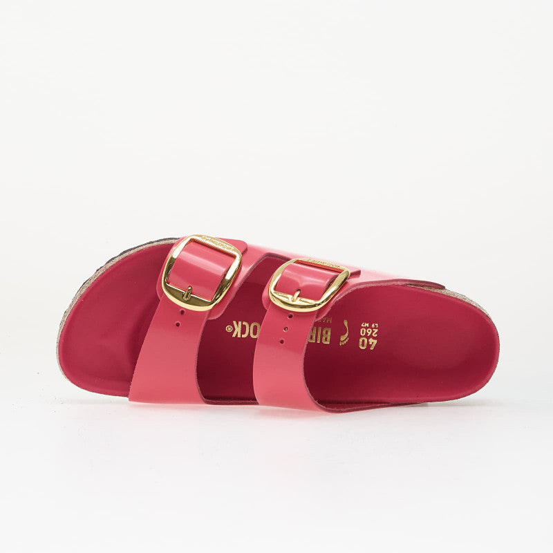 Birkenstock Arizona Big Buckle Natural Leather Patent Women High-Shine Fuchsia Tulip