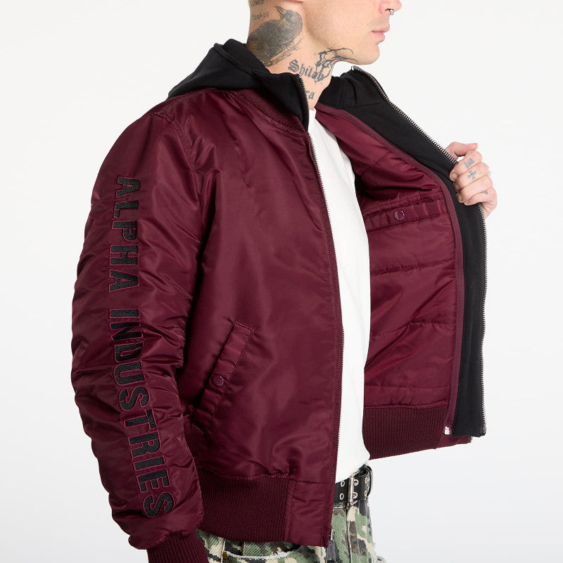Alpha Industries MA-1 D-Tec Sleeve Embroidery Dark Cherry
