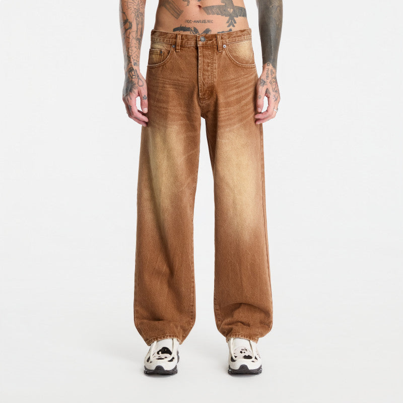 Jeansy Obey Boxcar Straight Leg Denim Archive Brown
