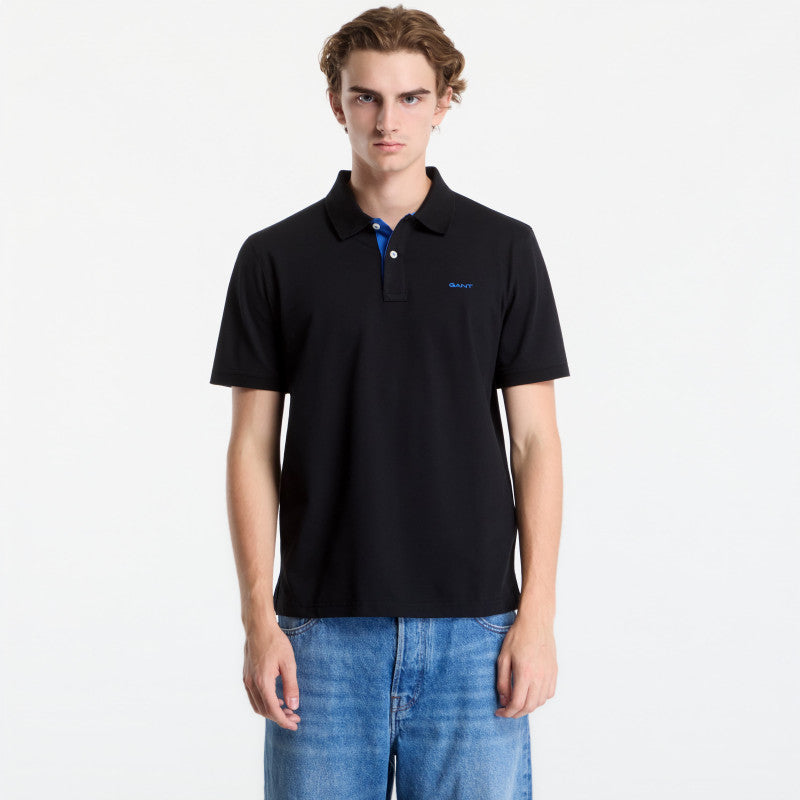 Gant Reg Contrast Pique Ss Polo Black