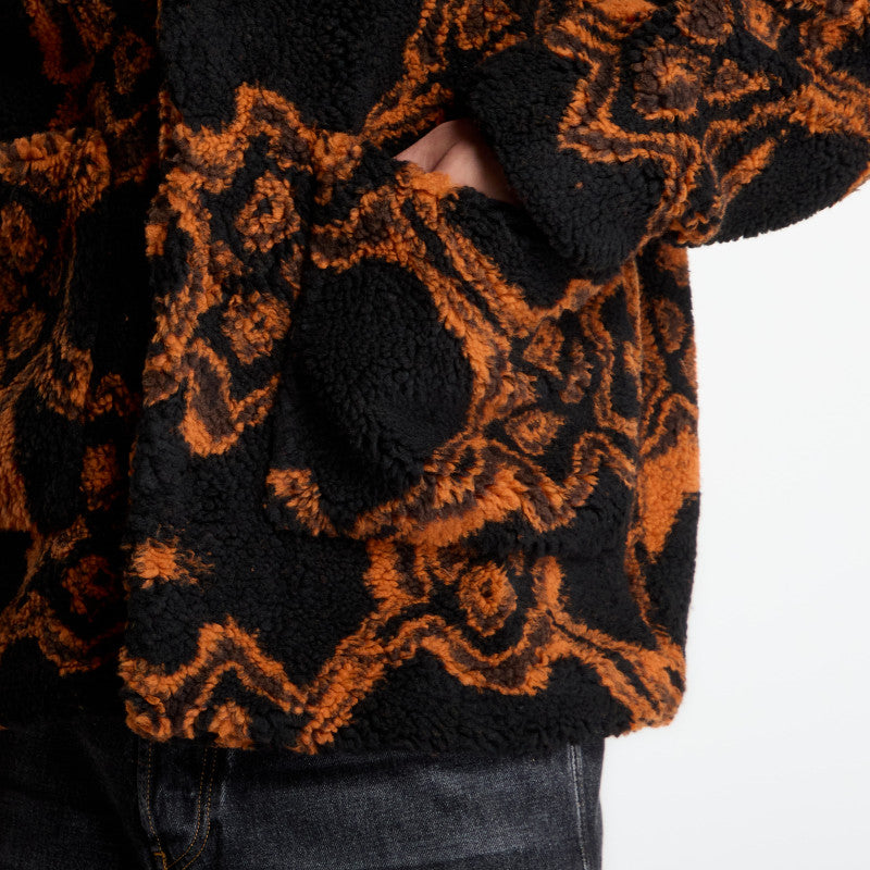 Daily Paper Burned Shield Fur Jacket Black