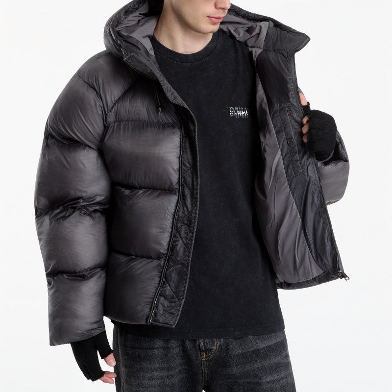 Daily Paper Raglan Sleeve Dias Puffer Jacket Black