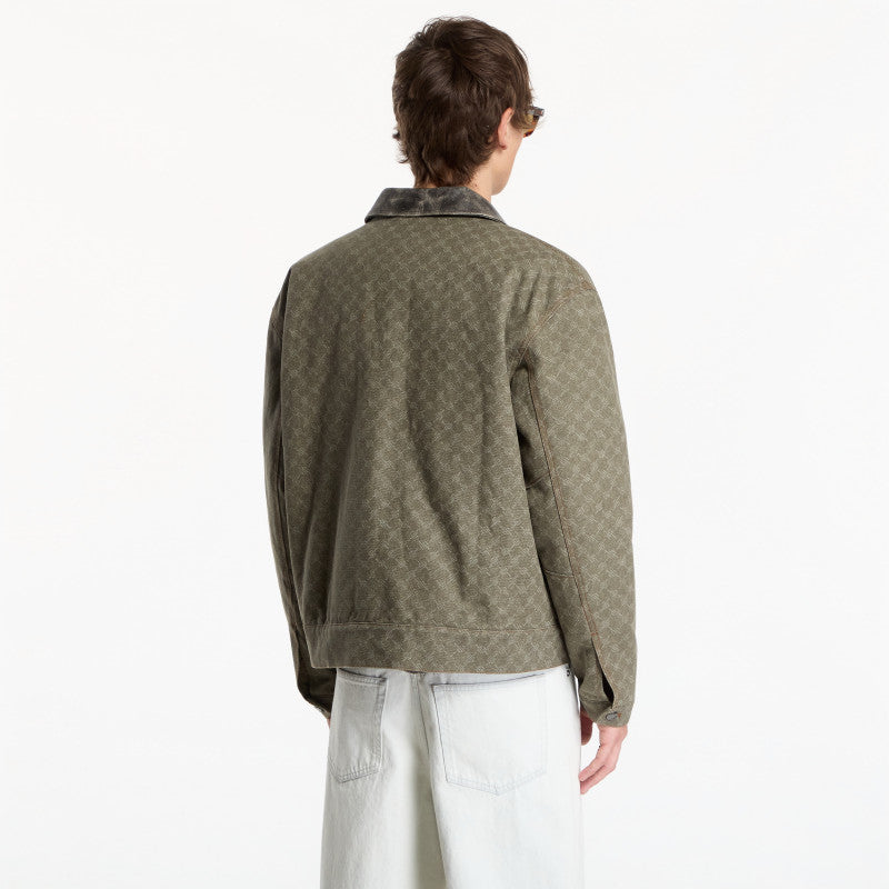 Daily Paper Fur Collar Monogram Workwear Jacket Army Green