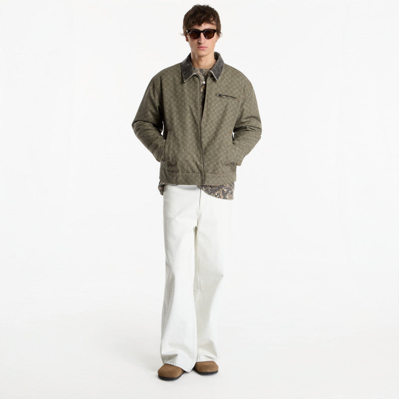 Daily Paper Fur Collar Monogram Workwear Jacket Army Green