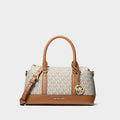 Michael Kors Andie Small Signature Logo Satchel Vanilla/ Acorn