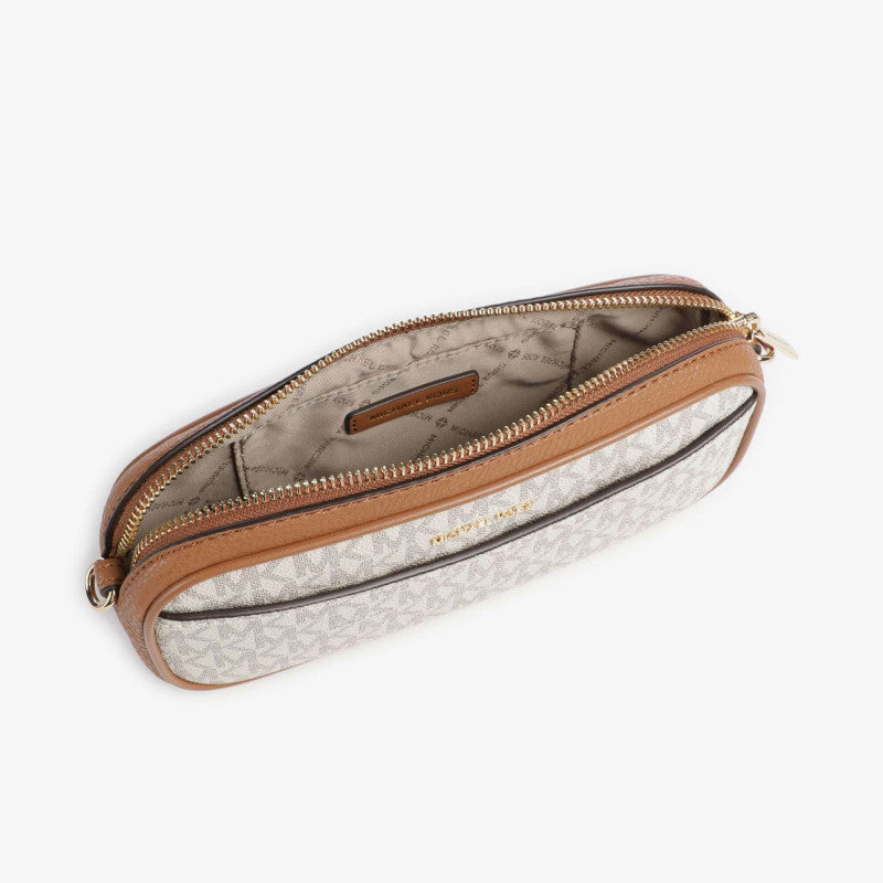 Michael Kors Sm Conv Pouchette Xbody Vanilla/ Acorn