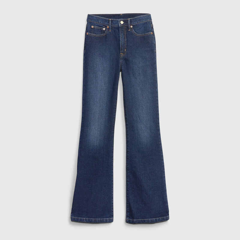 Jeansy GAP 70S Flare High Rise Dk Holzer Jeans Dark Wash