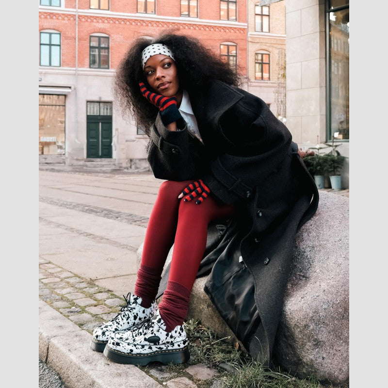 Dr. Martens 8363 BUZZ 5 EYE Cream+Black Dalmatian Print Hair On