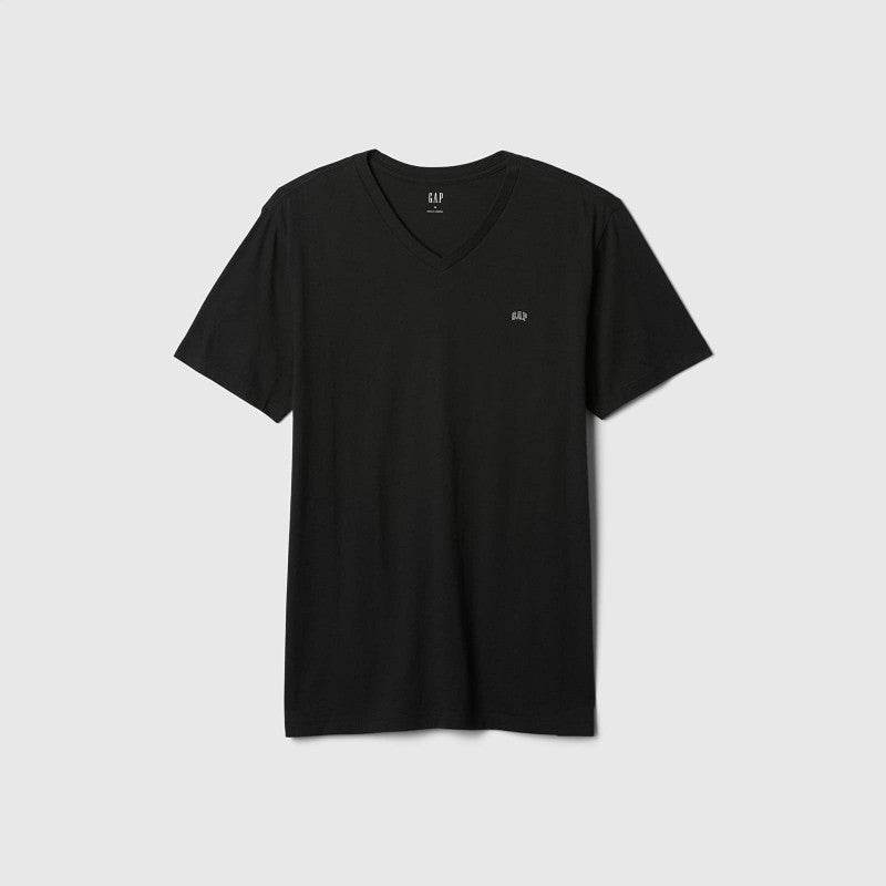 GAP Micro Logo Vneck Tee True Black