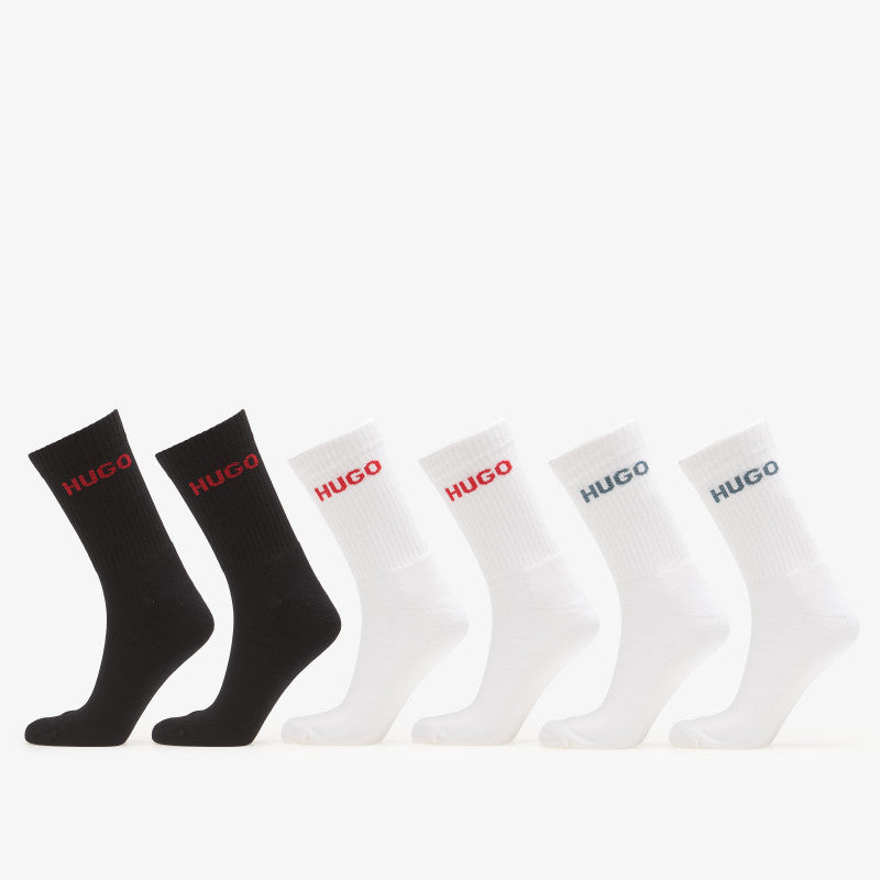 Hugo Boss 6-Pack QS Rib Logo Socks Black