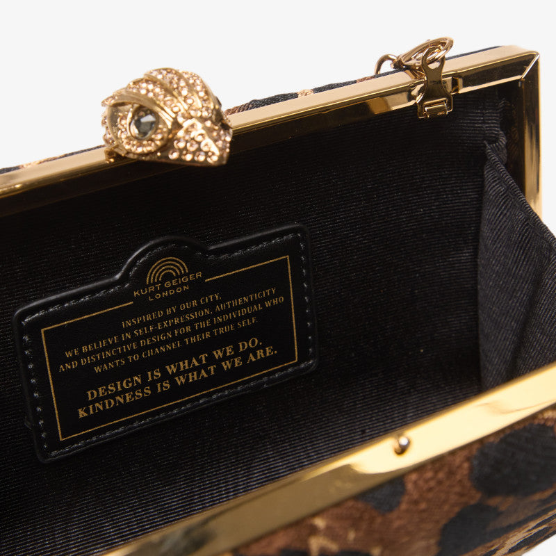Kurt Geiger Crystal Kensington Clutch Gold Comb