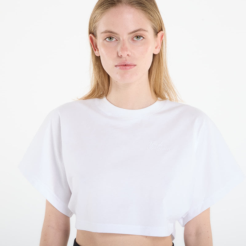 Under Armour Cropped Script SS Tee White