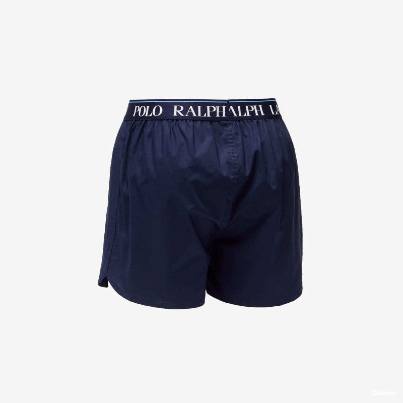 Bokserki Ralph Lauren Stretch Cotton Three Slim Fit Boxers 3-Pack Blue