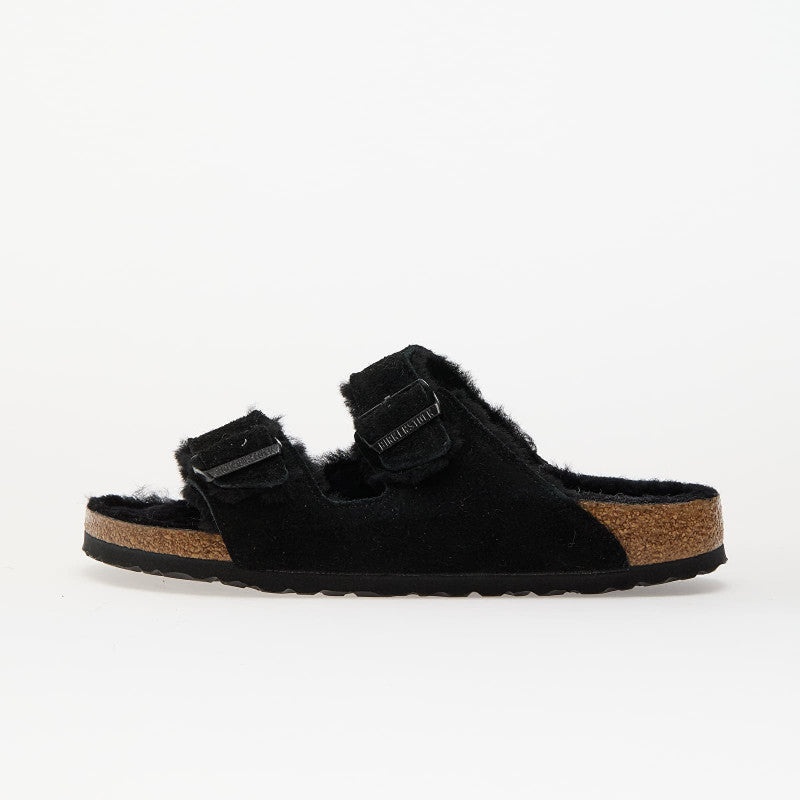 Birkenstock Arizona Shearling Suede Leather/ Fur Black