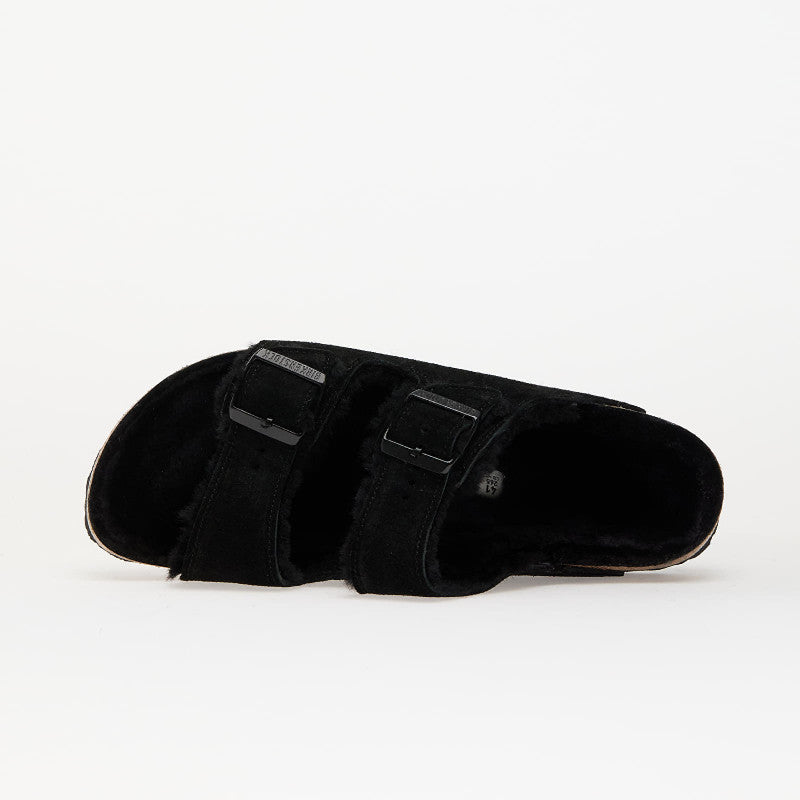 Birkenstock Arizona Shearling Suede Leather/ Fur Black