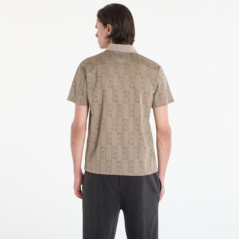 EA7 Emporio Armani Golf Pro Polo Shirt Fancy Roasted Cashew Logo