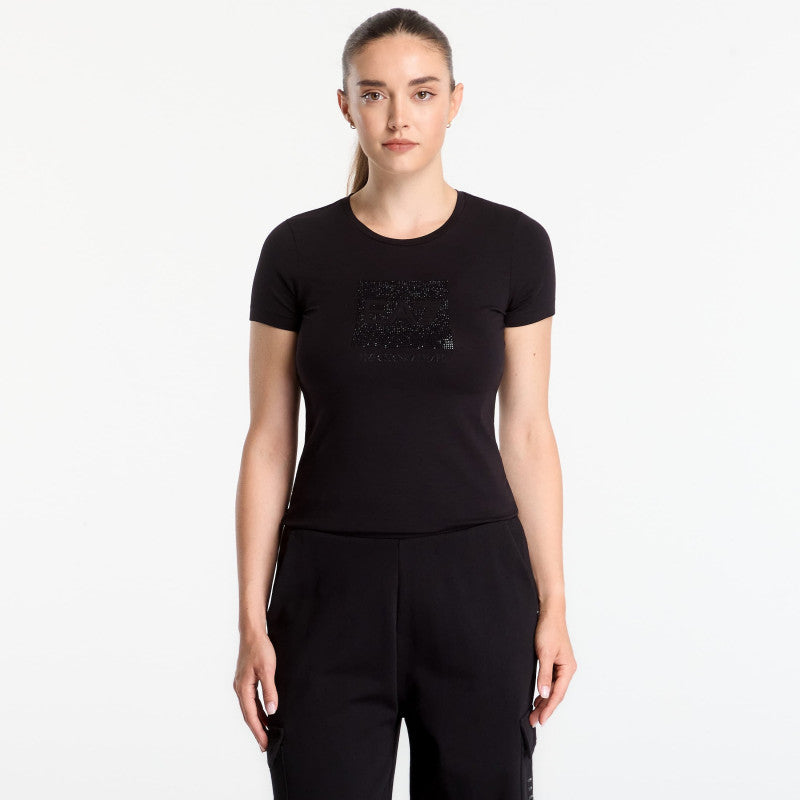 EA7 Emporio Armani Train Logo Series Wmns Tee Ss Str Black