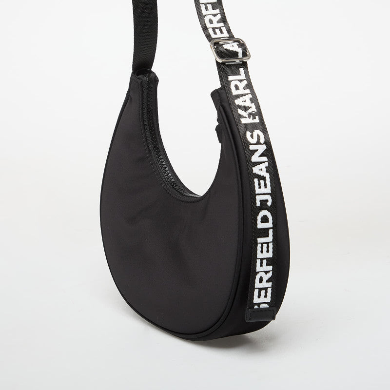 Karl Lagerfeld Jeans Essential Nylon Moon Bag Black