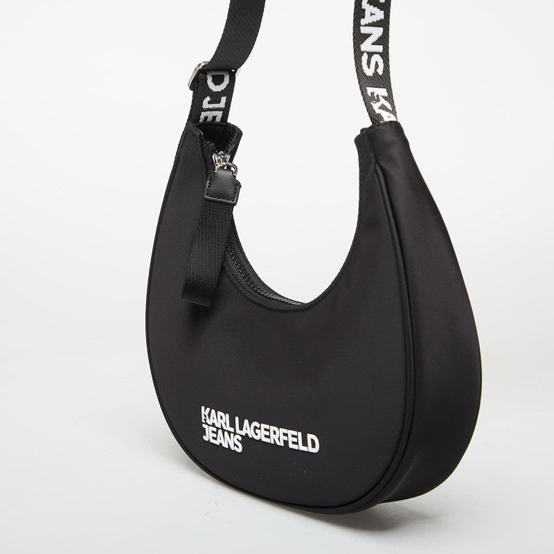 Karl Lagerfeld Jeans Essential Nylon Moon Bag Black