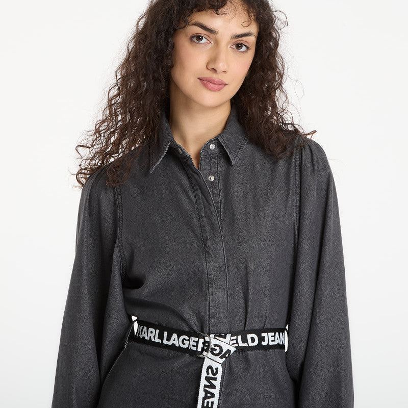 Sukienka Karl Lagerfeld Jeans Denim Fitted Dress Washed Black