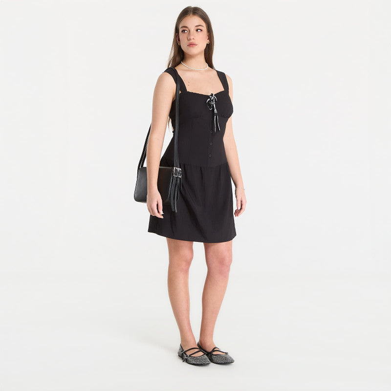 Sukienka Karl Lagerfeld Jeans Strappy Mini Dress Black