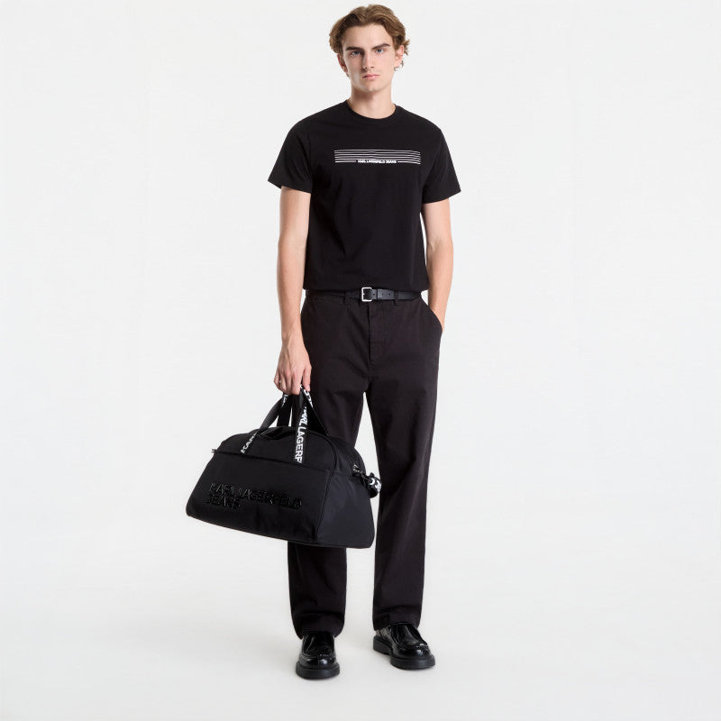 Karl Lagerfeld Jeans Slim Stripes Logo Tee Black