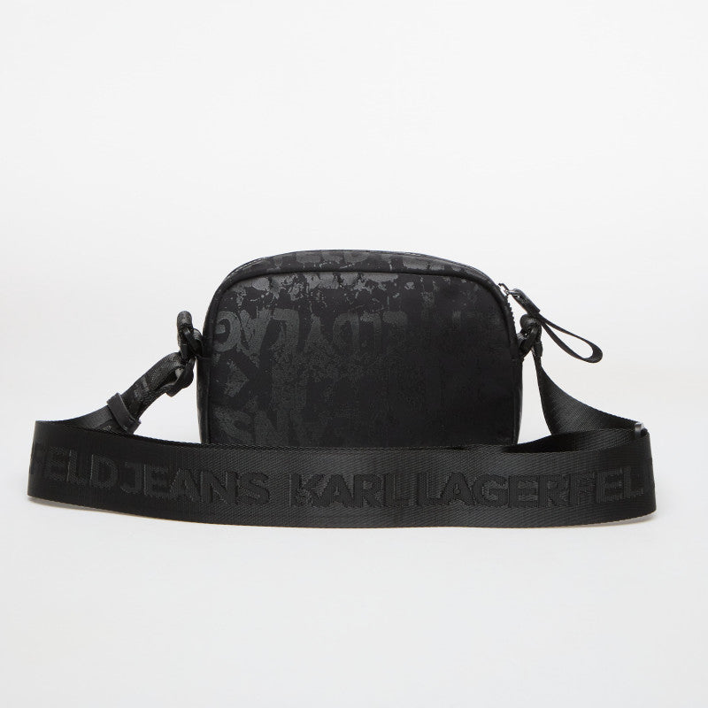 Karl Lagerfeld Jeans Nylon Camera Bag Aop Aop Logo-Black