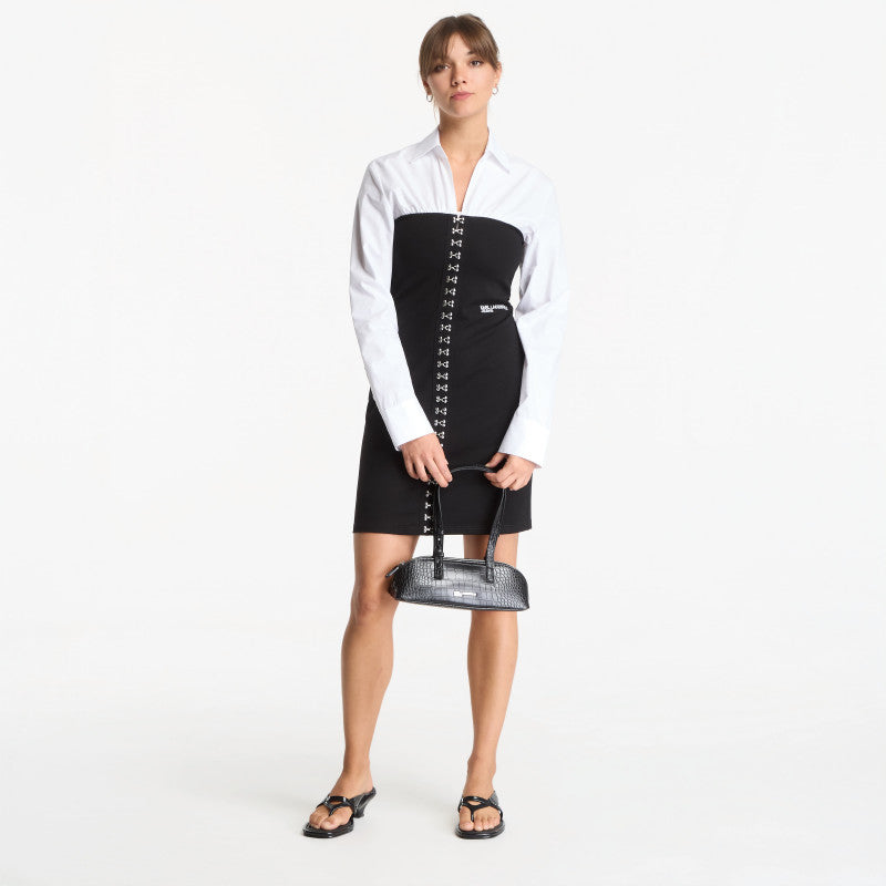 Sukienka Karl Lagerfeld Jeans Mixed Poplin Dress Black