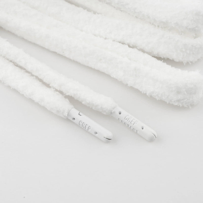Crep Laces White Fuzzy