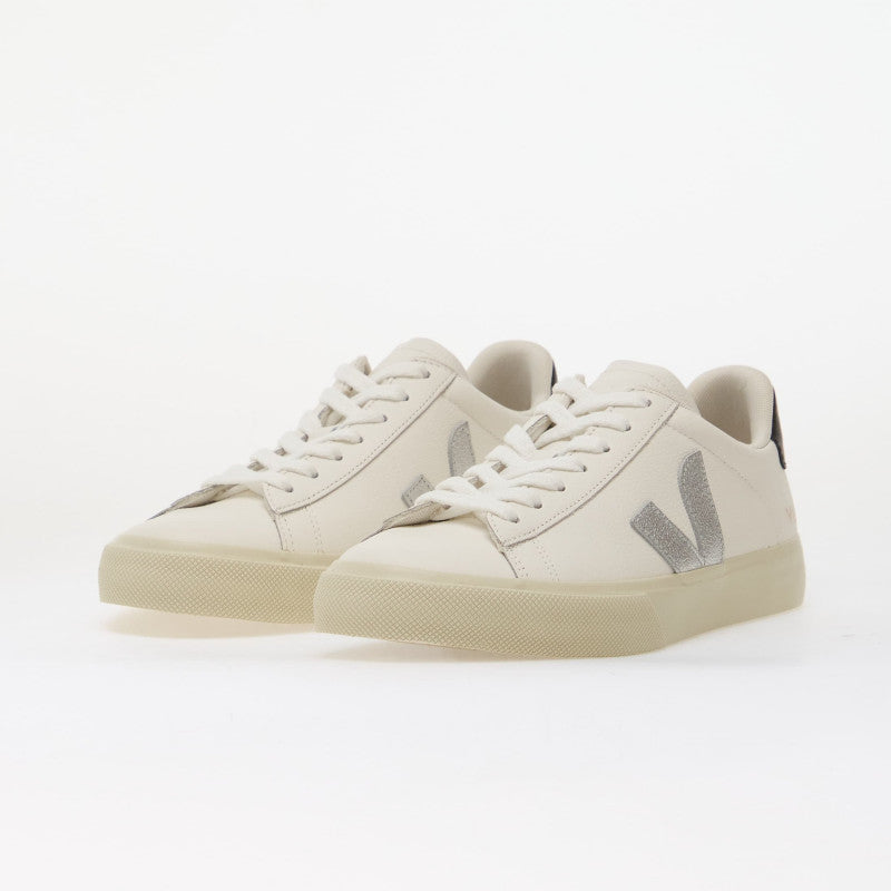 Veja Campo Leather White/ Silver/ Black