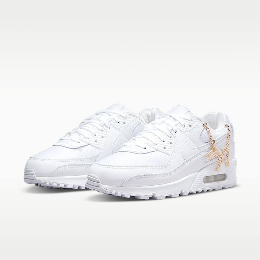 Nike Wmns Air Max 90 Prm White/ White-Metallic Gold