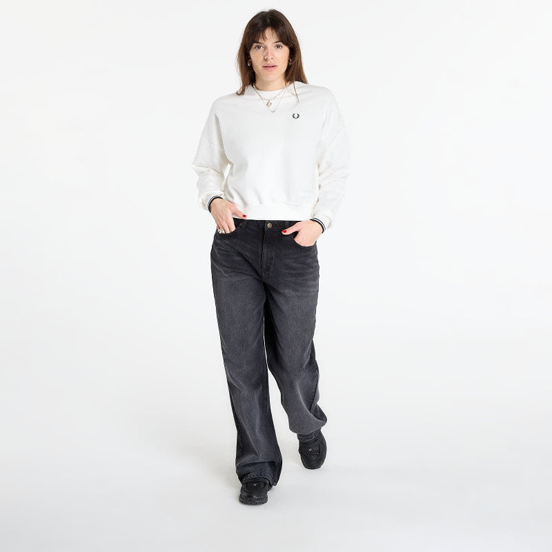 FRED PERRY Tipped Sweatshirt Snow White