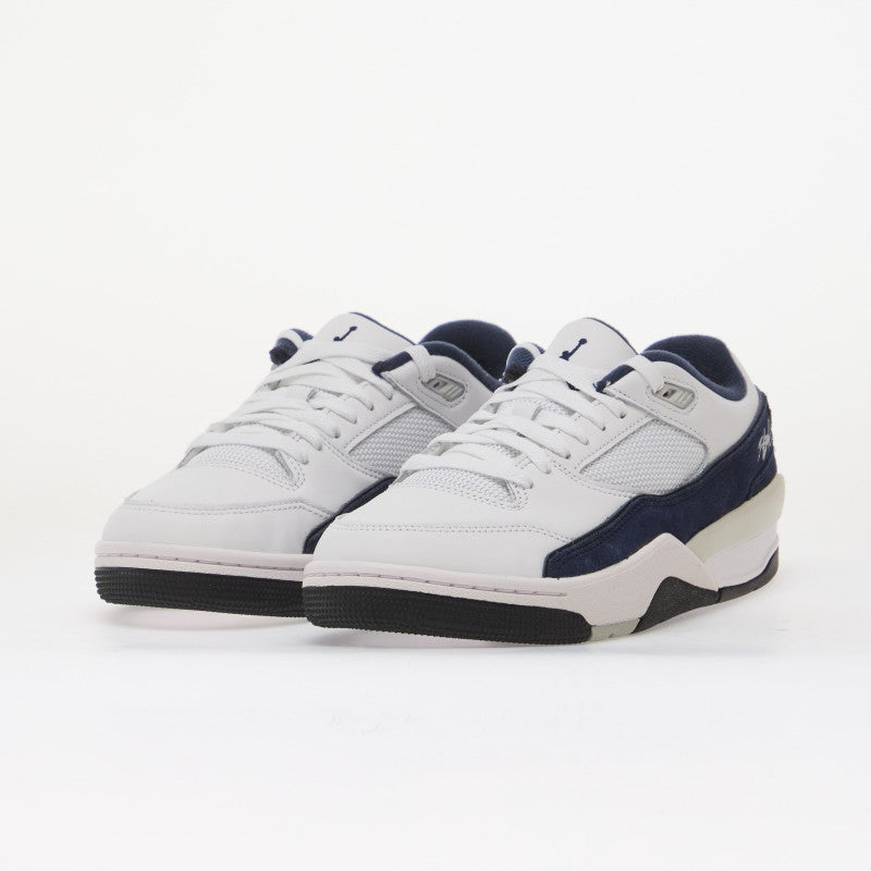 Jordan Flight Court White/ College Navy-Lt Smoke Grey