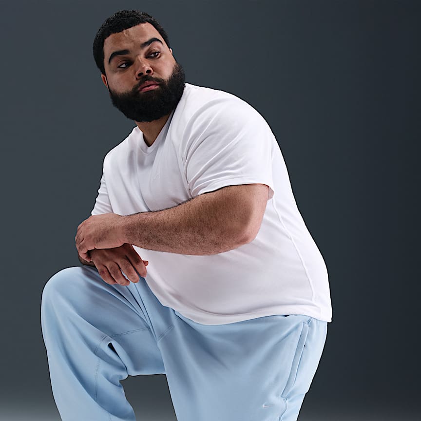 Nike Solo Swoosh Men's Cuffed Fleece Pants Celestine Blue/ Celestine Blue/ White