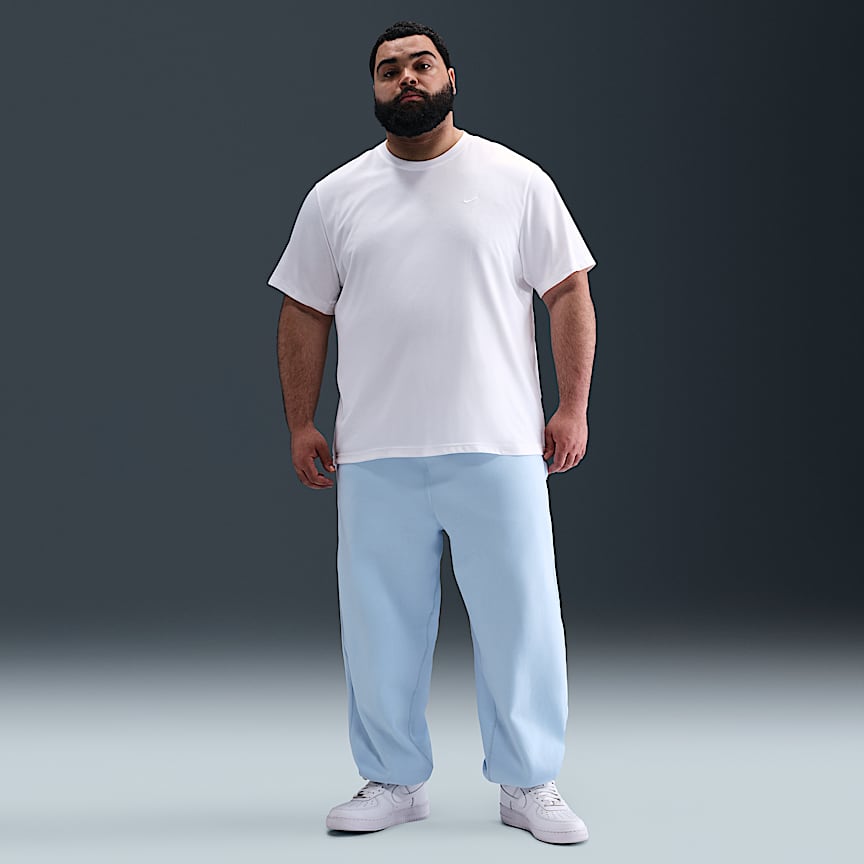 Nike Solo Swoosh Men's Cuffed Fleece Pants Celestine Blue/ Celestine Blue/ White
