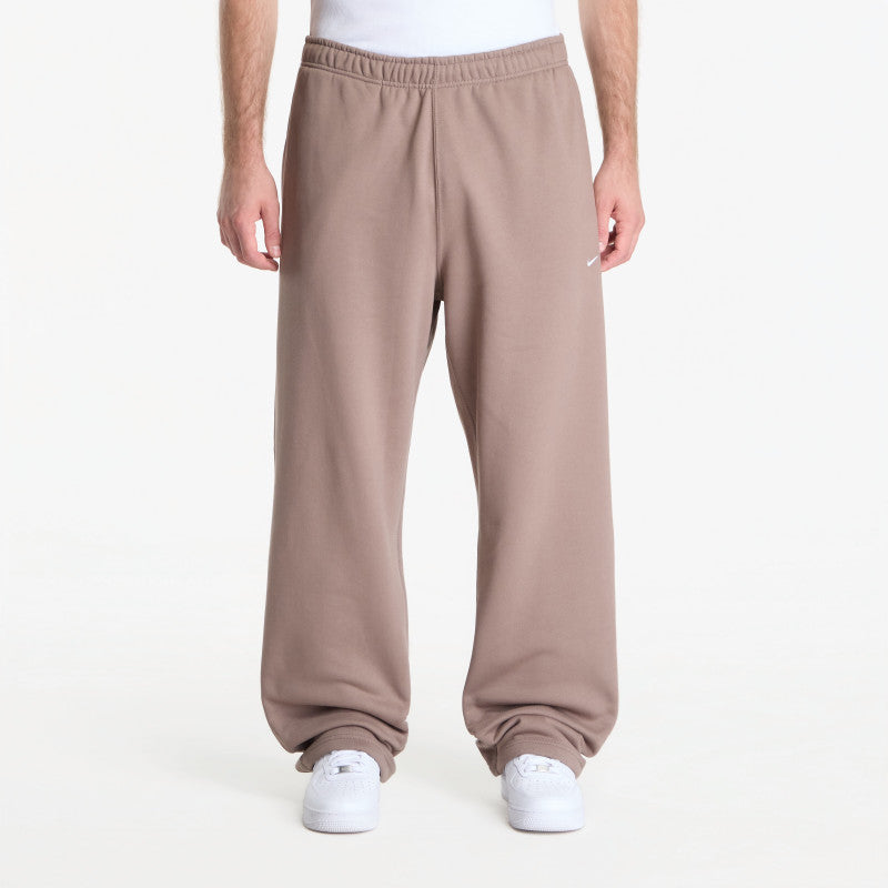 Nike Solo Swoosh Men's Fleece Open-Hem Pants Mink Brown/ Mink Brown/ White