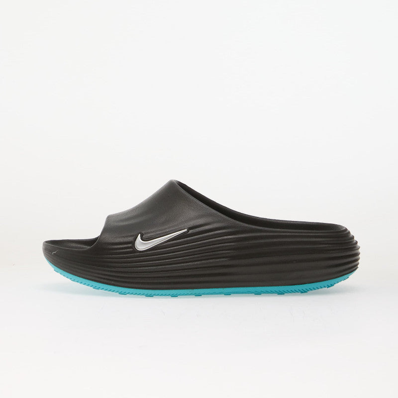 Nike ReactX Rejuven8 Men's Slides Black/ Metallic Silver-Gamma Blue