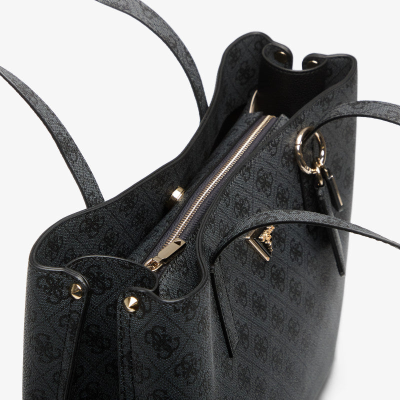 GUESS Meridian II Girlfriend Tote Coal Logo