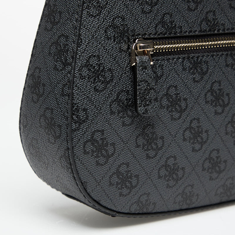 GUESS Noelle II Top Zip Shoulder Bag Coal Logo