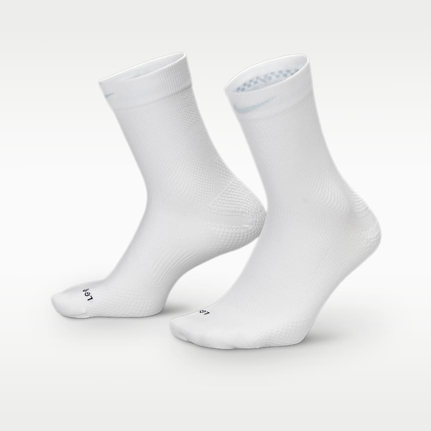 Nike Running Lightweight Micro Crew Socks 1 Pair White/ Black/ Pure Platinum