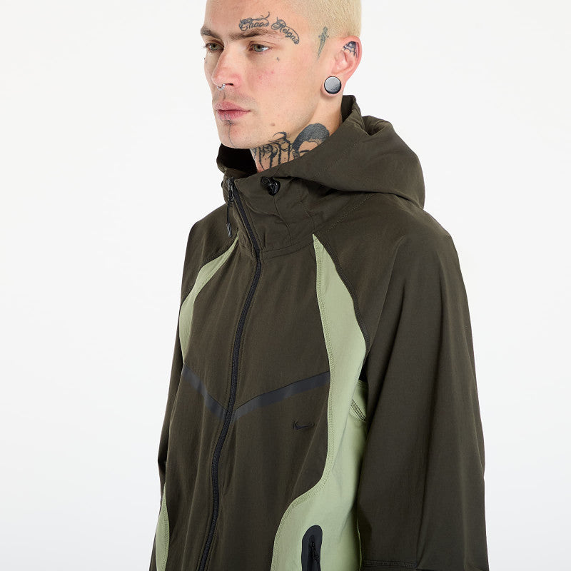Nike Tech Men's Dri-FIT Woven Color-Block Windrunner Loose Jacket Sequoia/ Oil Green/ Black