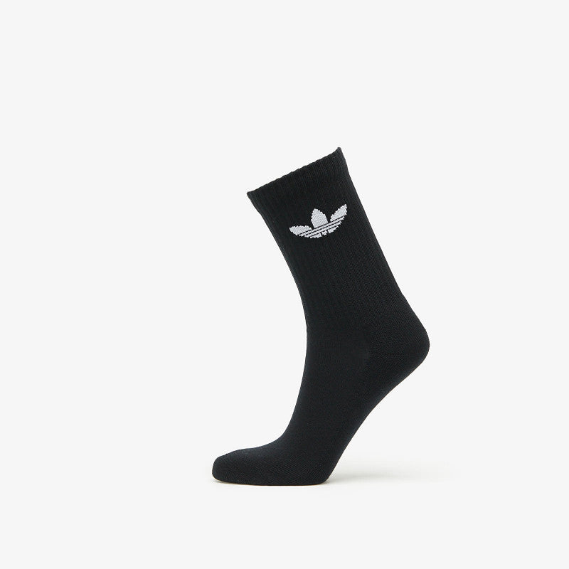 adidas Originals Trefoil Cushion Crew Sock 3-Pack White/ Medium Grey Heather/ Black