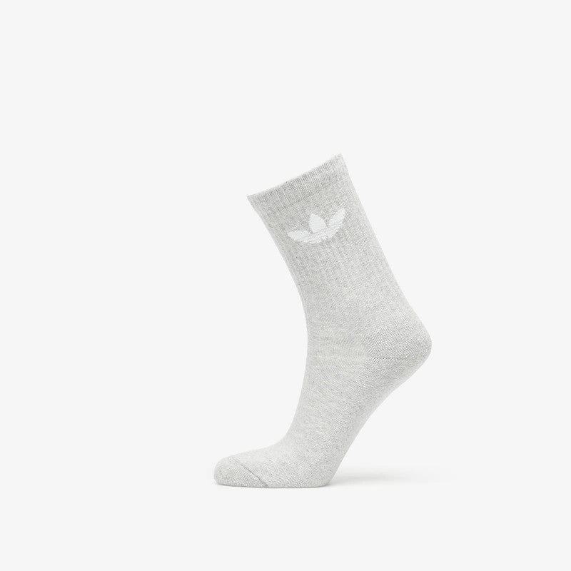 adidas Originals Trefoil Cushion Crew Sock 3-Pack White/ Medium Grey Heather/ Black