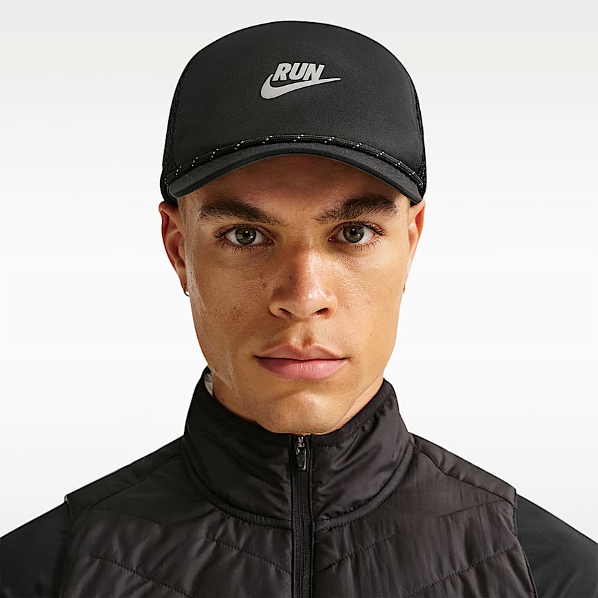 Nike Pro Dri-FIT Unstructured Swoosh Run Cap Black/ Anthracite/ Reflective Silv