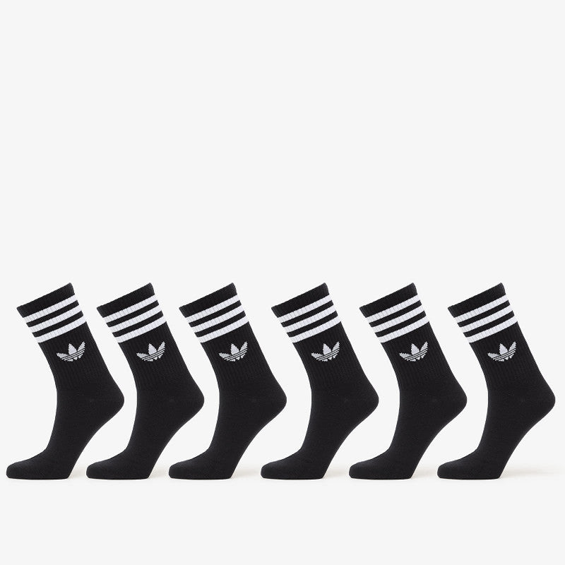 adidas 3-Stripes Crew Socks 6 Pairs Black