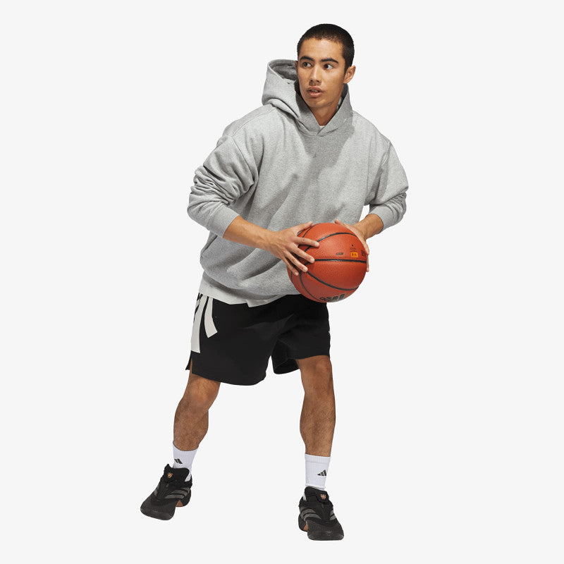 adidas Basketball Fleece Hoodie (Gender Neutral) Medium Grey Heather