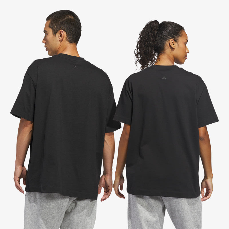 adidas Basketball T-Shirt (Gender Neutral) Black/ Off White