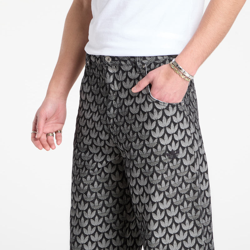 adidas Denim Loose Monogram Pants Black