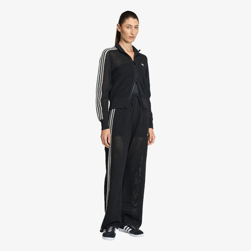 adidas Knitted Crochet Firebird Track Pants Black
