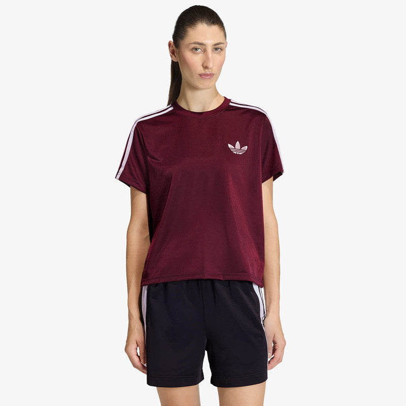 adidas Firebird T-Shirt Maroon/ Off White